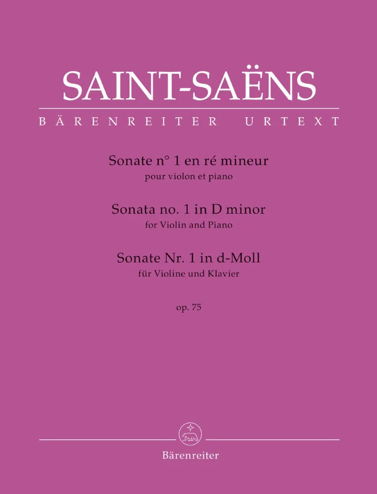 Saint-Saëns, Camille - Sonata no. 1 for Violin and Piano in D minor op. 75 - Barenreiter URTEXT - Image 2