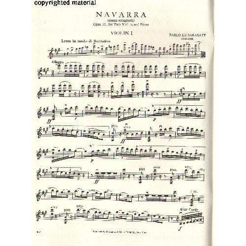 Sarasate, Pablo - Navarra (Spanish Dance), Op 33 - Two Violins and Piano - International Music Company - Image 2
