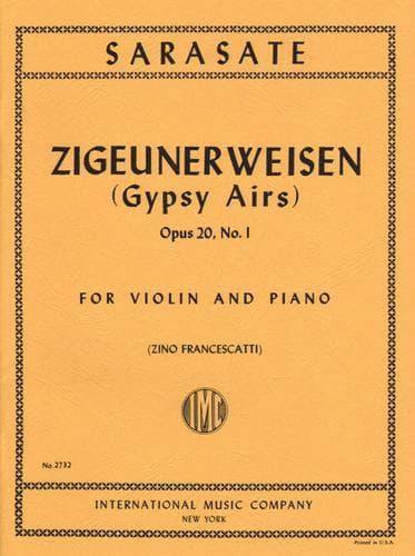 Sarasate, Pablo - Zigeunerweisen Op 20 - for Violin and Piano - edited by Francescatti - by International Music Company