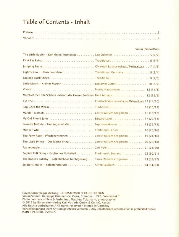 Sassmannshaus, Kurt and Christoph and Lusk, Melissa - Violin Recital Album, Volume 1: First Position - for Violin, Violin and Piano, or Violin Duet - Barenreiter - Image 2