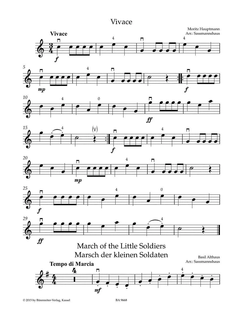Sassmannshaus, Kurt and Christoph and Lusk, Melissa - Violin Recital Album, Volume 1: First Position - for Violin, Violin and Piano, or Violin Duet - Barenreiter - Image 3