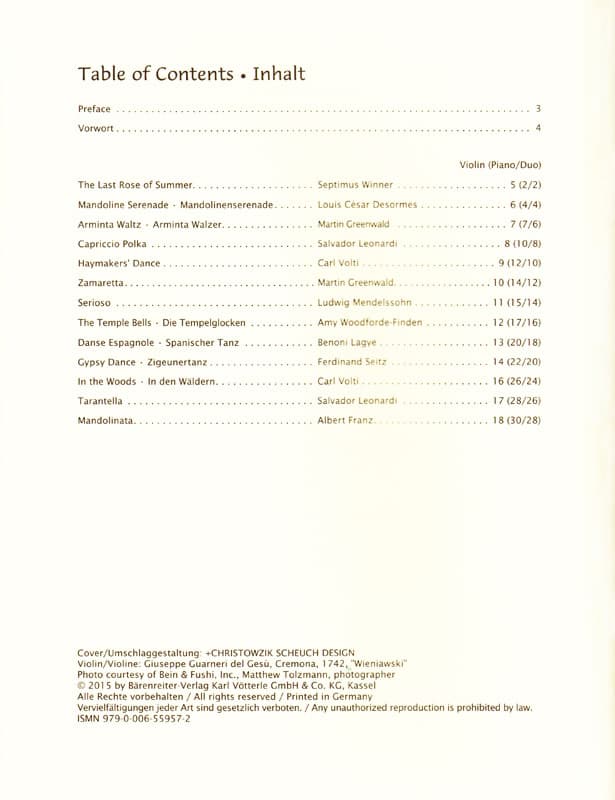 Sassmannshaus, Kurt and Christoph and Lusk, Melissa - Violin Recital Album, Volume 2: First Position - for Violin, Violin and Piano, or Violin Duet - Barenreiter - Image 2