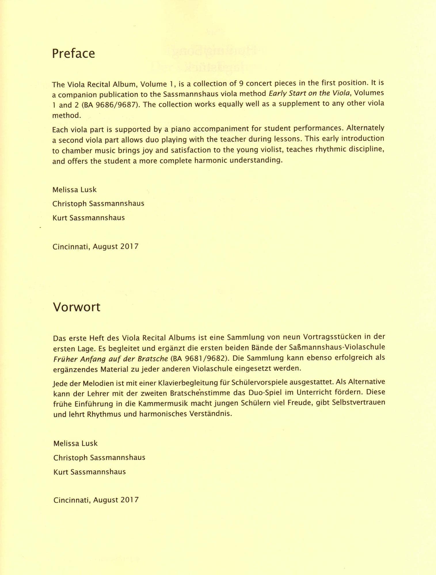 Sassmannshaus Viola Recital Album Volume 1 - Image 3