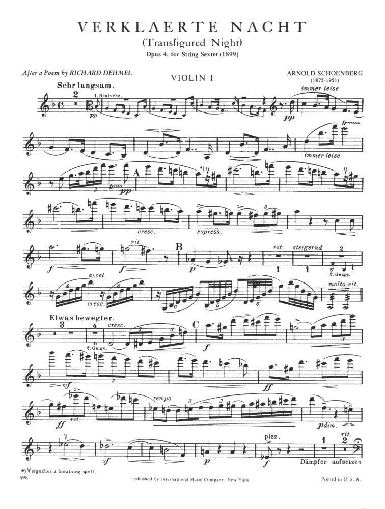 Schoenberg, Arnold - Verklaerte Nacht, Op 4 (Transfigured Night) - for Two Violins, Two Violas, and Two Cellos - International Music Company - Image 2