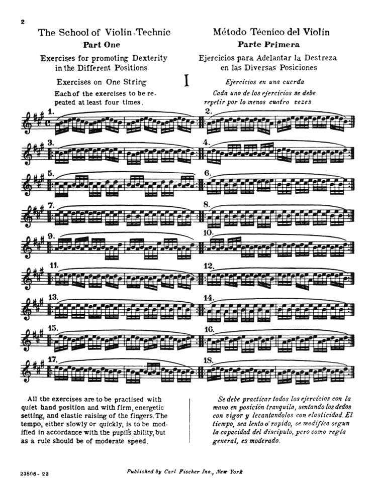 Schradieck, Henry - School of Violin-Technic, Book 1 - for Violin - Carl Fischer - Image 2