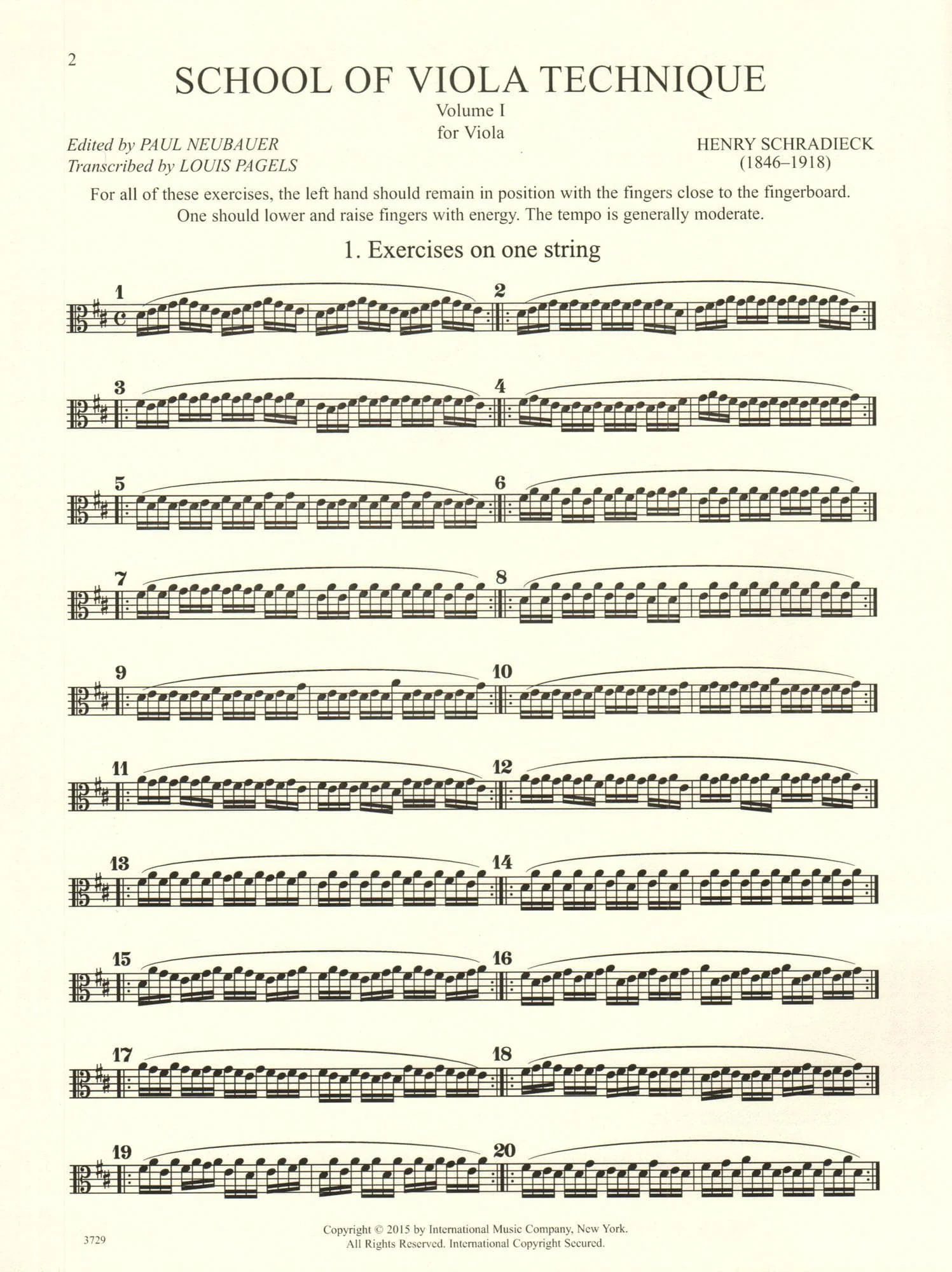 Schradieck, Henry - School of Viola Technique - Volume 1 - for Viola - Edited by Neubauer/Pagels - International - Image 2
