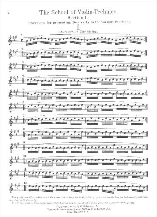 Schradieck - School of Violin Technics, Book 1 - G Schirmer - Image 2
