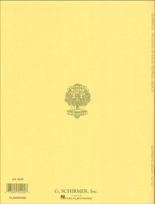 Schradieck, Henry - School of Violin-Technics, Book 3 - G Schirmer - Image 3