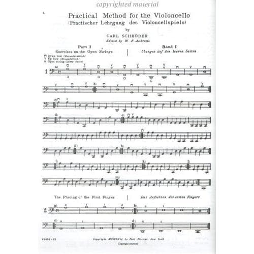 Schroeder - Violoncello Method - Volume 1 For Cello Published by Carl Fischer - Image 3