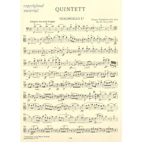 Schubert, Franz - Quintet In C Major, Op 163, D 956 - PARTS ONLY - Peters Edition - Image 4