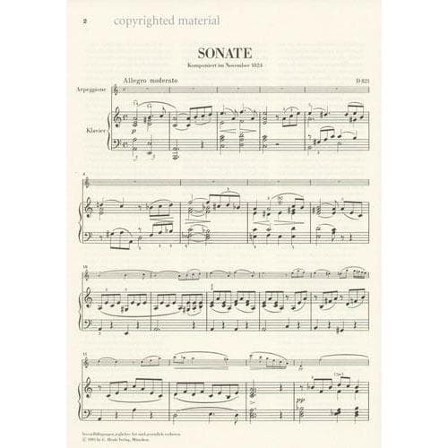 Schubert, Franz - Sonata in a minor ( Arpeggione ) D 821 For Cello and Piano URTEXT Published by G Henle Verlag - Image 2