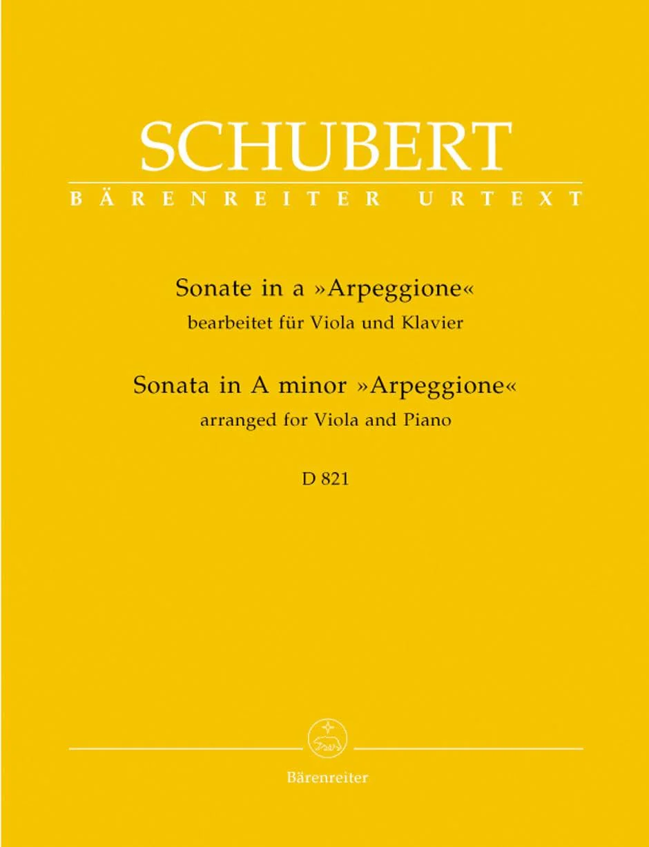 Schubert, Franz - Sonata in a minor (Arpeggione), D 821 For Viola and Piano URTEXT Published by Barenretier