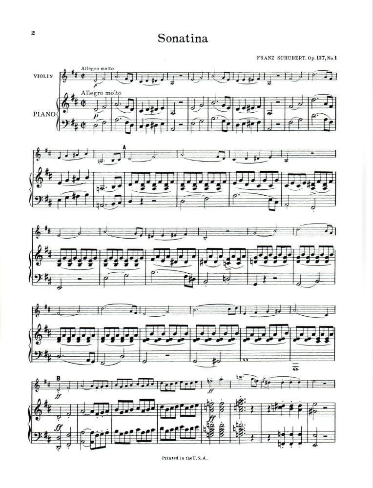Schubert, Franz - Three Sonatinas Op 137 For Violin and Piano Edited by David Published by G Schirmer - Image 2
