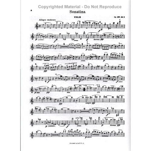 Schubert, Franz - Three Sonatinas Op 137 For Violin and Piano Edited by David Published by G Schirmer - Image 3
