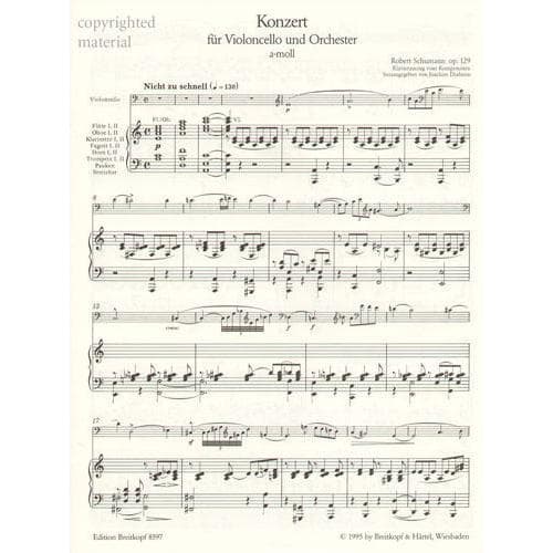 Schumann, Robert - Concerto In a minor Op 129 - Cello and Piano - edited by Schiff - Breitkopf and Haertel - Image 2