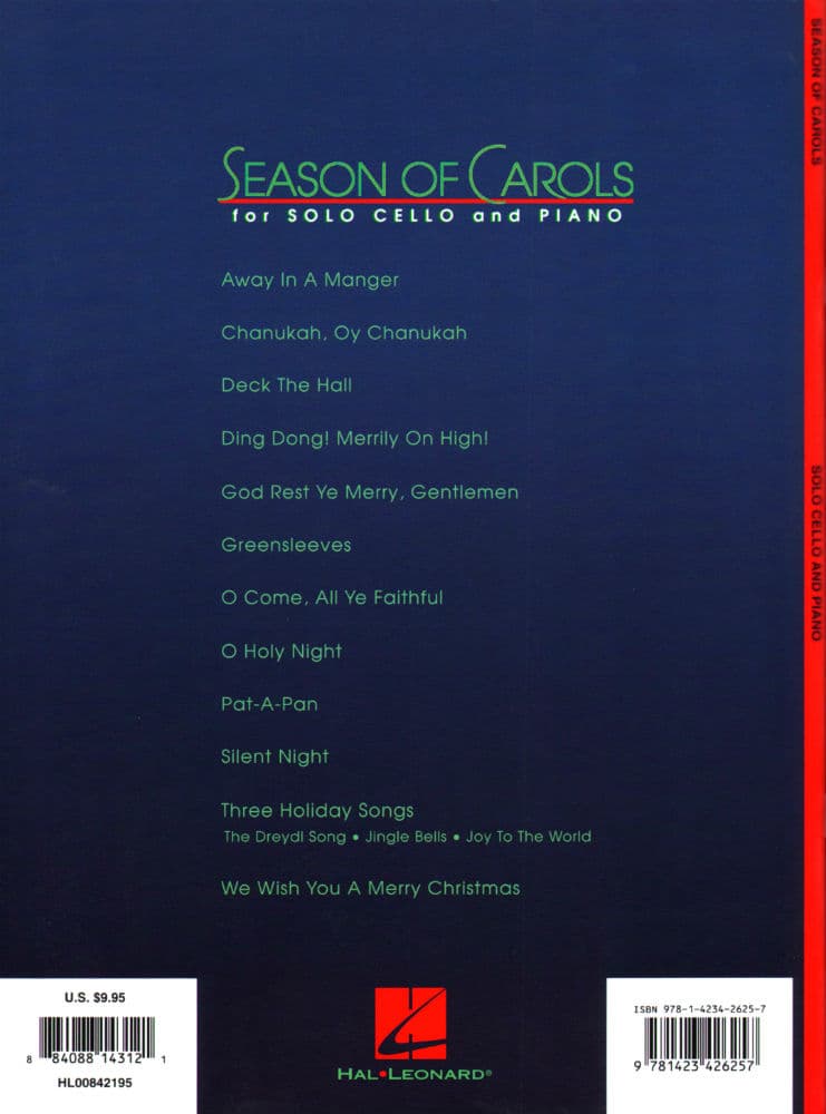 Season of Carols - Cello and Piano - arranged by Bruce Healey - Hal Leonard Edition - Image 2