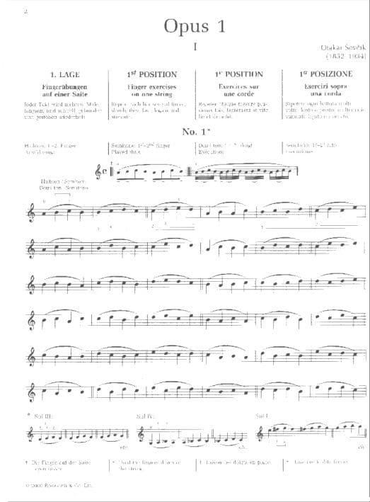 Sevcik, Otakar - School of Violin Technique, Opus 1, Part 1: Exercises in the 1st Position - Bosworth & Co - Image 2