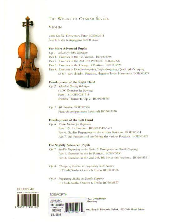 Sevcik, Otakar - School of Violin Technique, Opus 1, Part 1: Exercises in the 1st Position - Bosworth & Co - Image 3