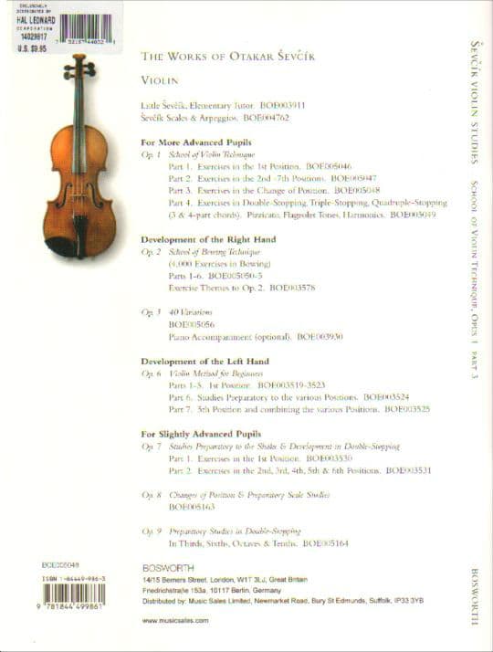 Sevcik, Otakar - School of Violin Techinque, Opus 1, Part 3: Exercises in the 1st Position - for Violin - Bosworth & Co - Image 4