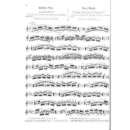 Sevcik, Otakar - School of Violin Technics, Op 1 Book 3 Published by G Schirmer - Image 3
