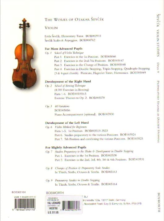 Sevcik, Otakar - Preparatory Exercises In Double Stopping - for Violin - Bosworth & Company - Image 3