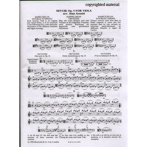 Sevcik, Otakar - Preparatory Studies In Double-Stopping Op 9 For Viola Edited by Arnold Published by Bosworth - Image 2