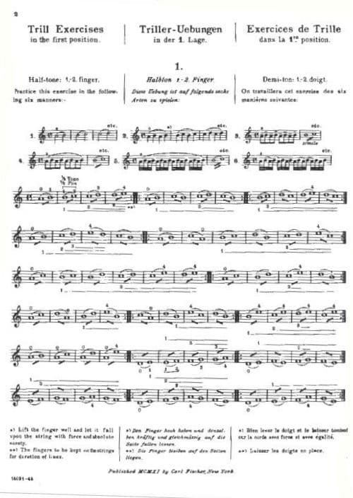 Sevcik, Otakar - Preparatory Trill Studies, Op 7, Part 1 - for Violin - Carl Fischer - Image 2