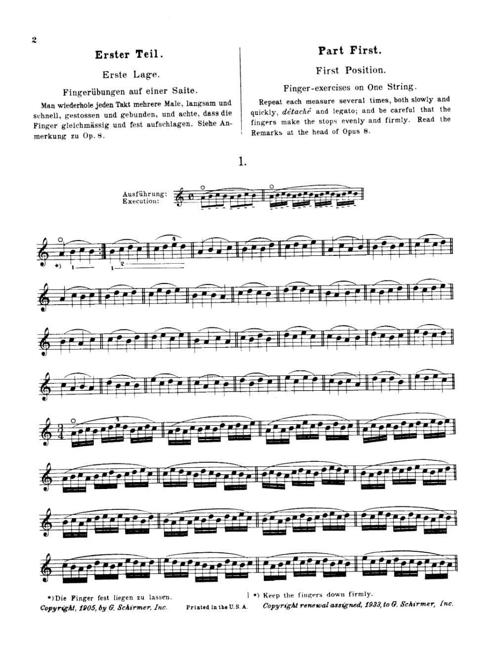 Sevcik, Otakar - School of Violin Technique, Op 1, Part 1 - for Violin - G Schirmer - Image 2