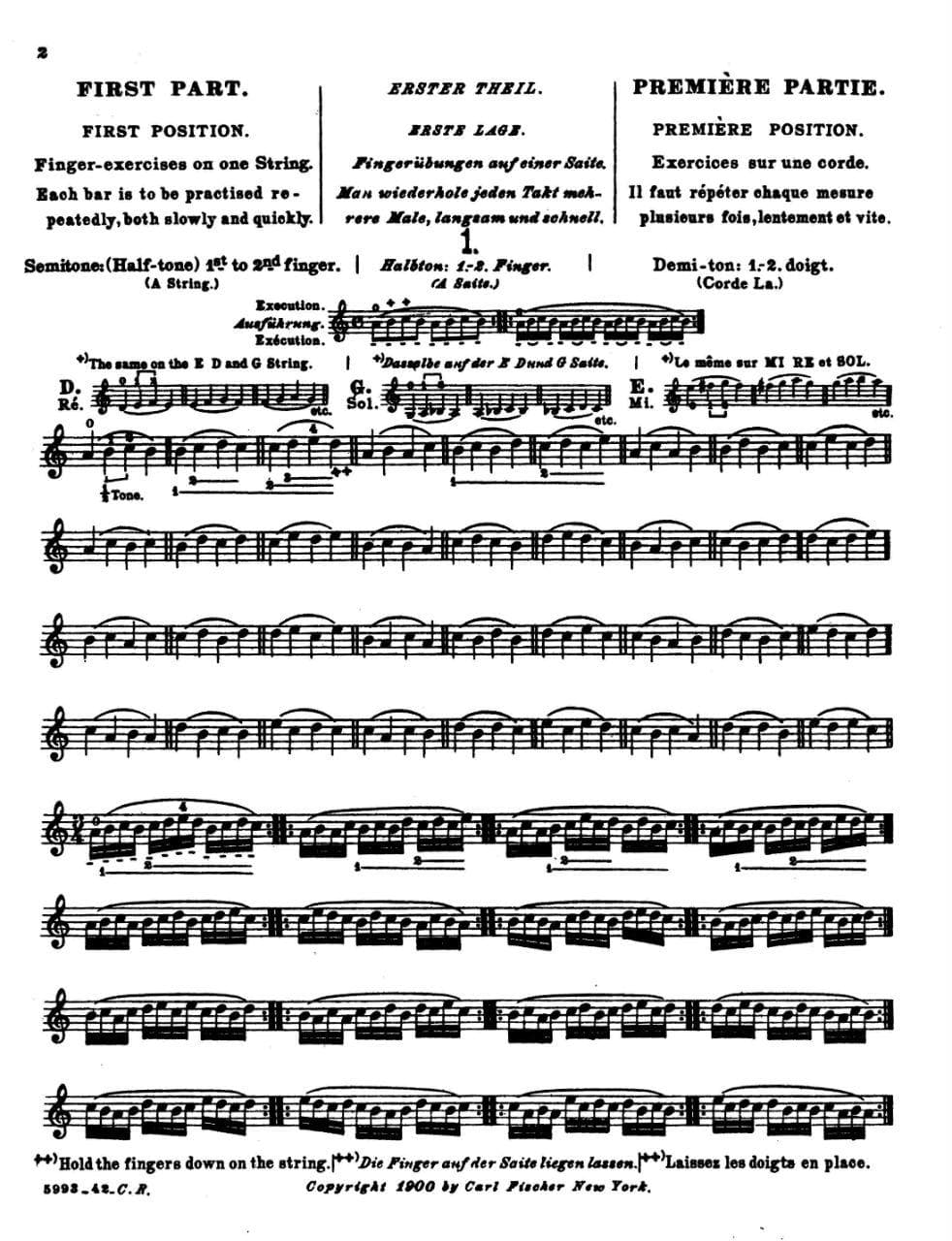 Sevcik, Otakar - School of Violin Technics Op 1 - Book 1 Published by Carl Fischer - Image 2