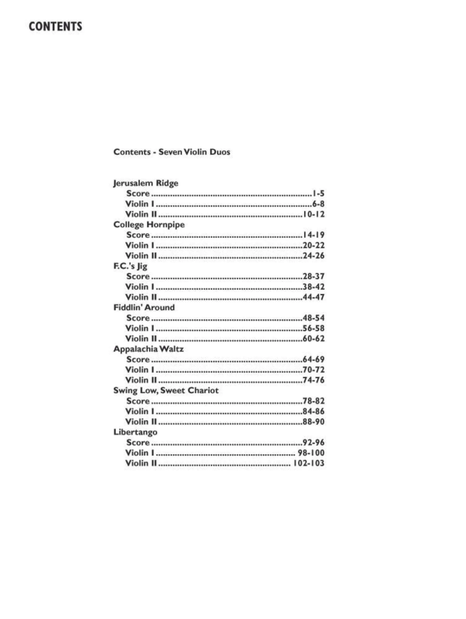 Seven Violin Duos - arranged by Mark O'Connor - Digital Download - Image 2