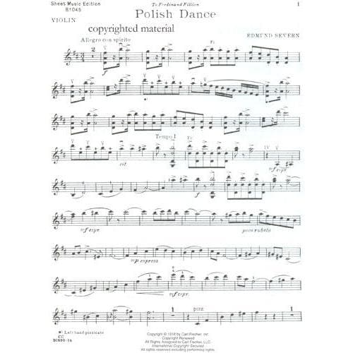Severn, Edmund - Polish Dance Violin and Piano Published by Carl Fischer - Image 2