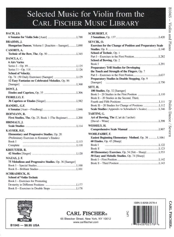 Severn, Edmund - Polish Dance Violin and Piano Published by Carl Fischer - Image 3