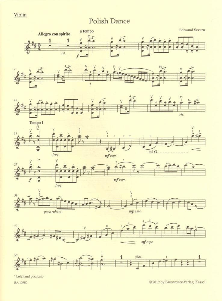 Severn, Edmund – Polish Dance - for Violin and Piano - edited by Christoph Sassmannshaus - Bärenreiter - Image 2