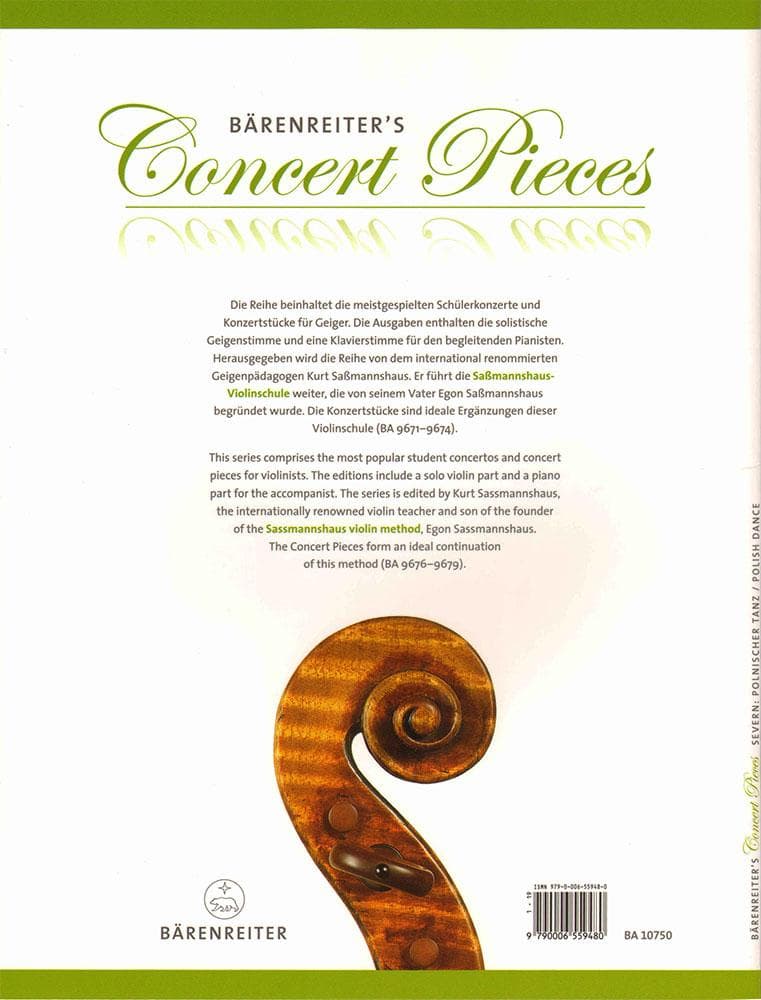 Severn, Edmund – Polish Dance - for Violin and Piano - edited by Christoph Sassmannshaus - Bärenreiter - Image 3
