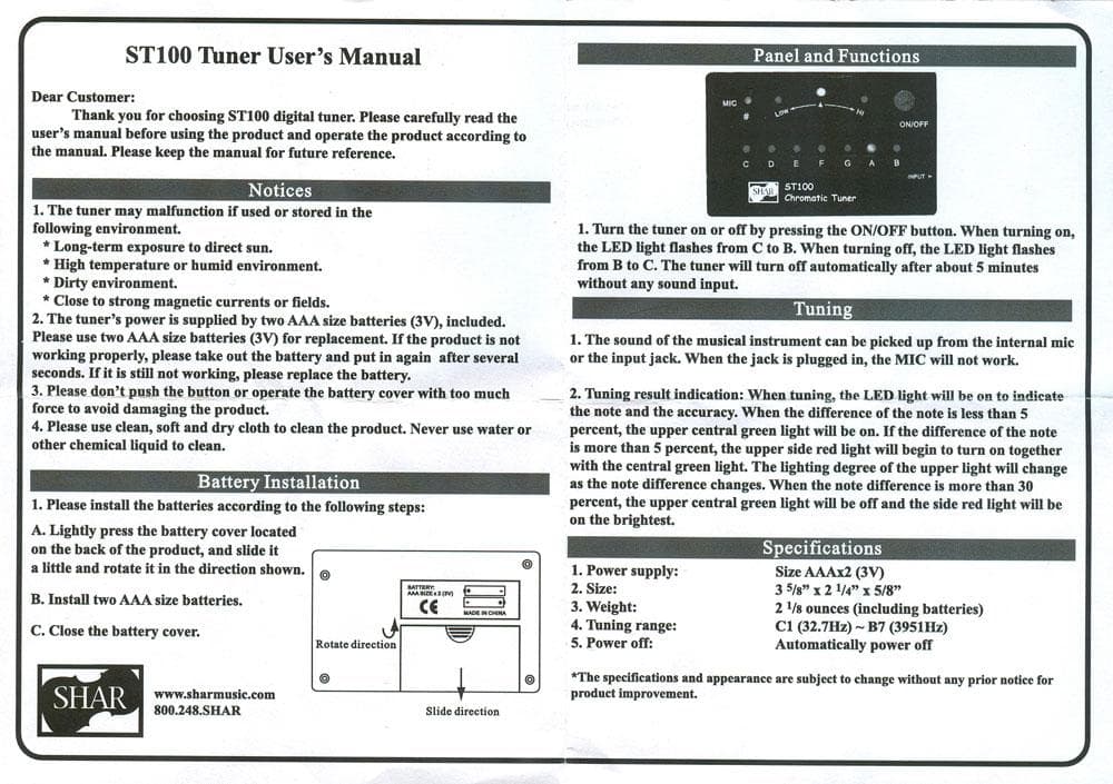 Shar Chromatic Tuner - Image 2