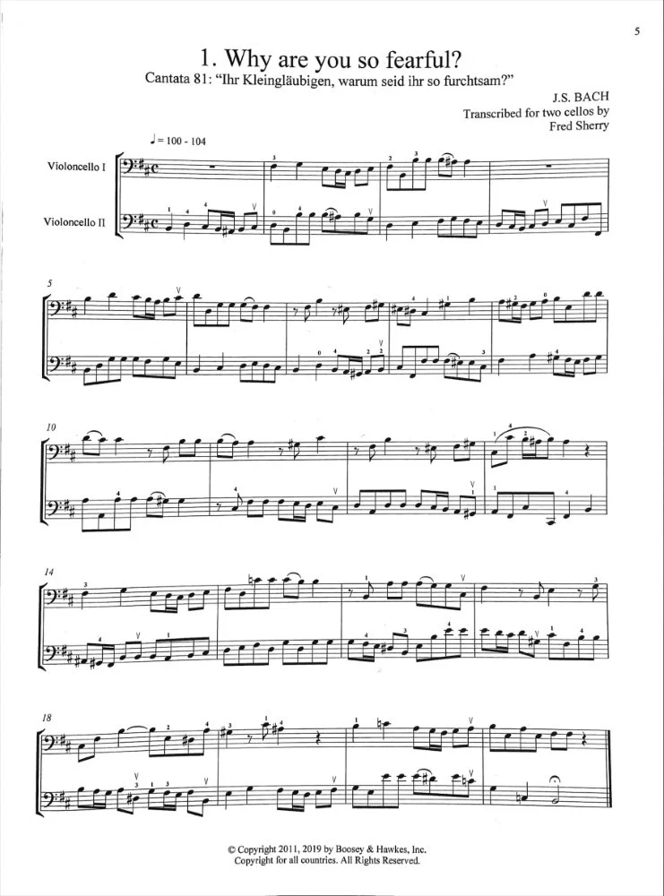 Sherry - 25 Bach Duets from Cantatas 2 Cello's - Image 3