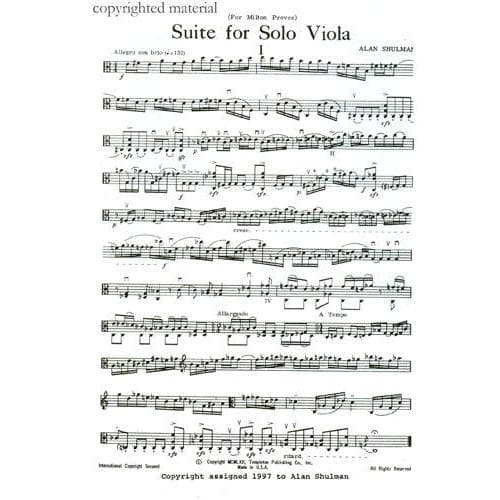 Shulman - Suite for Solo Viola - Image 2