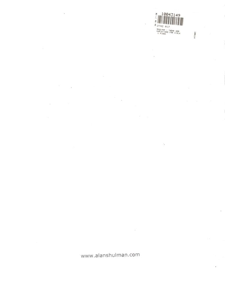 Shulman - Theme and Variations for Viola & Piano - Image 4