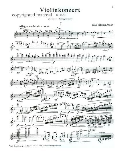Sibelius, Jean - Violin Concerto in D Minor, Op 47 - Violin and Piano - Kalmus - Image 2