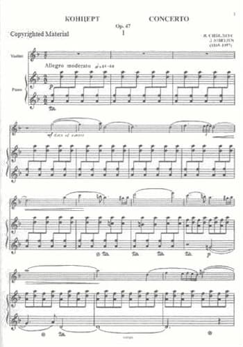 Sibelius, Jean - Violin Concerto in d minor, Op 47 - Violin and Piano - Muzyka Moscow - Image 3