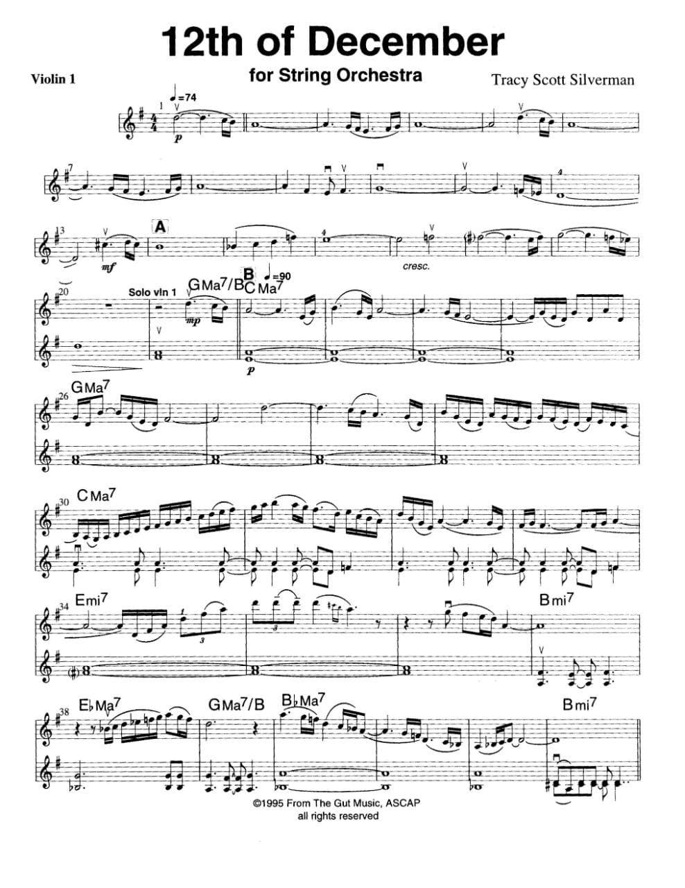Silverman - The 12th of December For String Orchestra From the Turtle Island String Quartet Published by Shar Products Co - Image 2