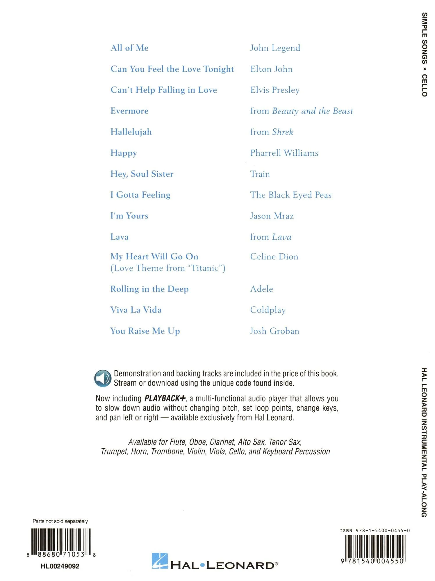 Simple Songs - 14 Well-Known Melodies - for Cello with Audio Access Included - Hal Leonard Instrumental Play-Along - Image 4