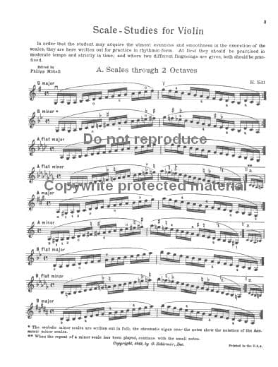 Sitt, Hans - Scale Studies - Violin - published by Carl Fischer - Image 3