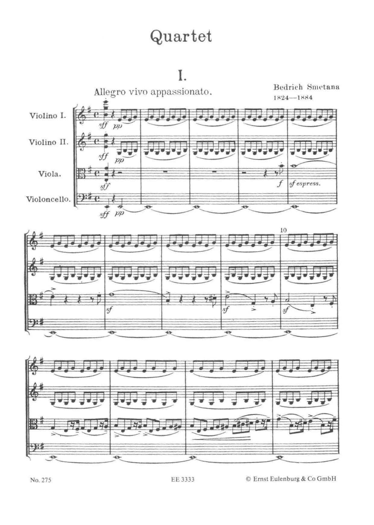 Smetana, Bed?ich - Quartet No 1 in e minor From My Life Eulenburg Edition Published by Schott Music - Image 2