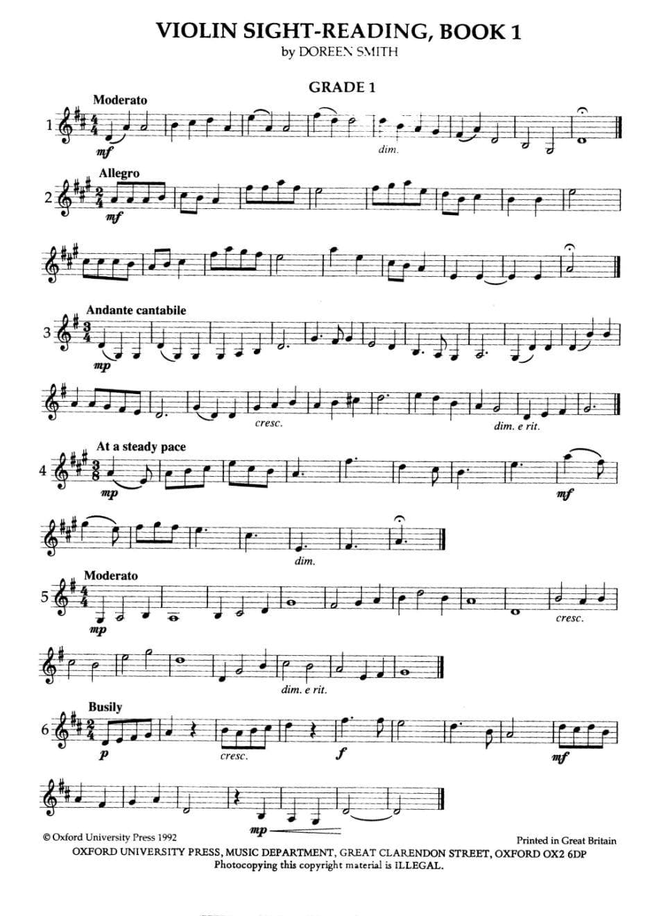Smith - Sight Reading, Book 1 - Violin Published by Oxford University Press - Image 2