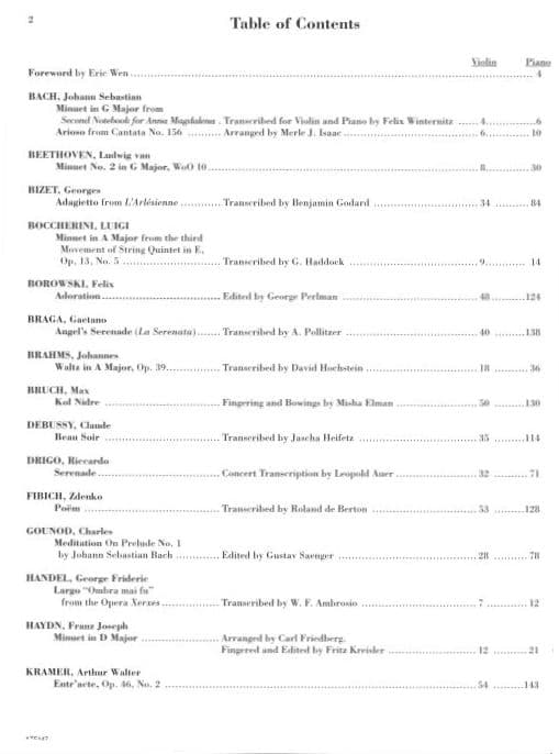 Solos for Violin: 34 Solos for Violin and Piano - edited by Eric Wen - Carl Fischer Edition - Image 2