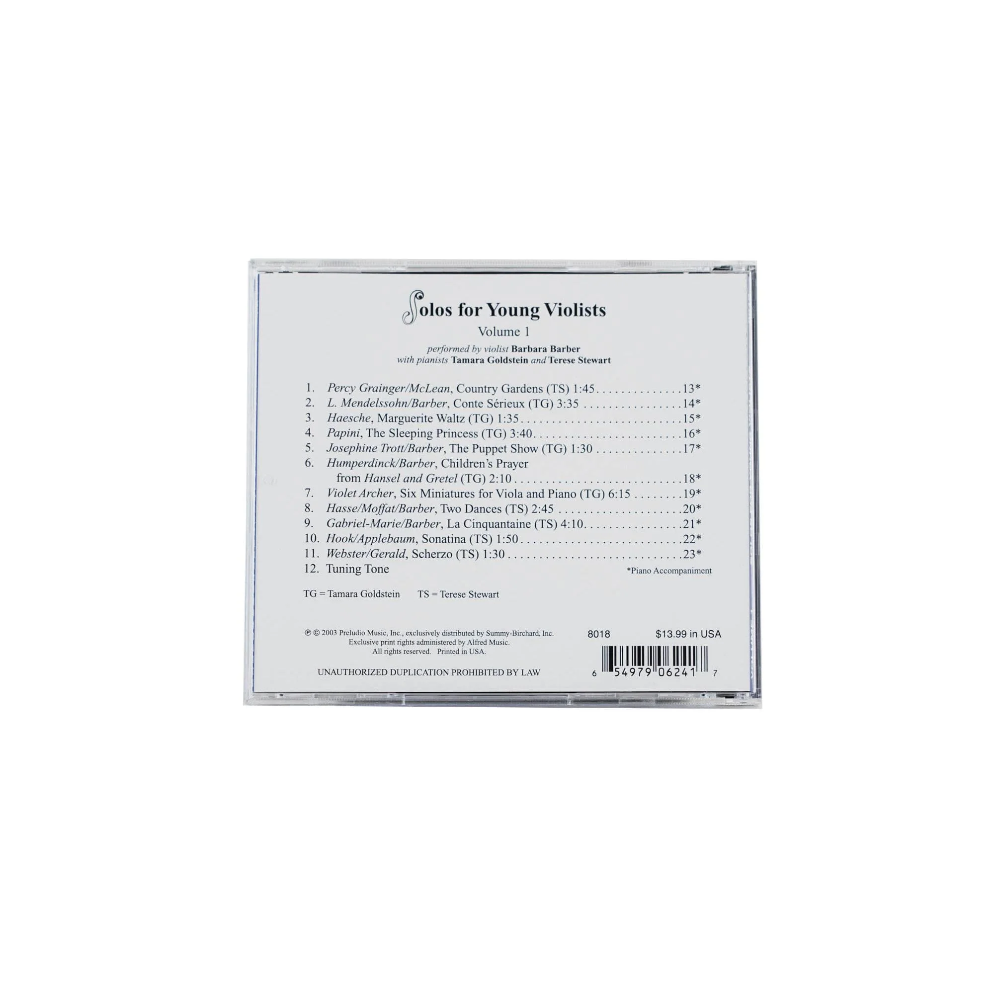 Solos for Young Violists Volume 1 CD by Barbara Barber Published by Alfred Music Publishing - Image 2