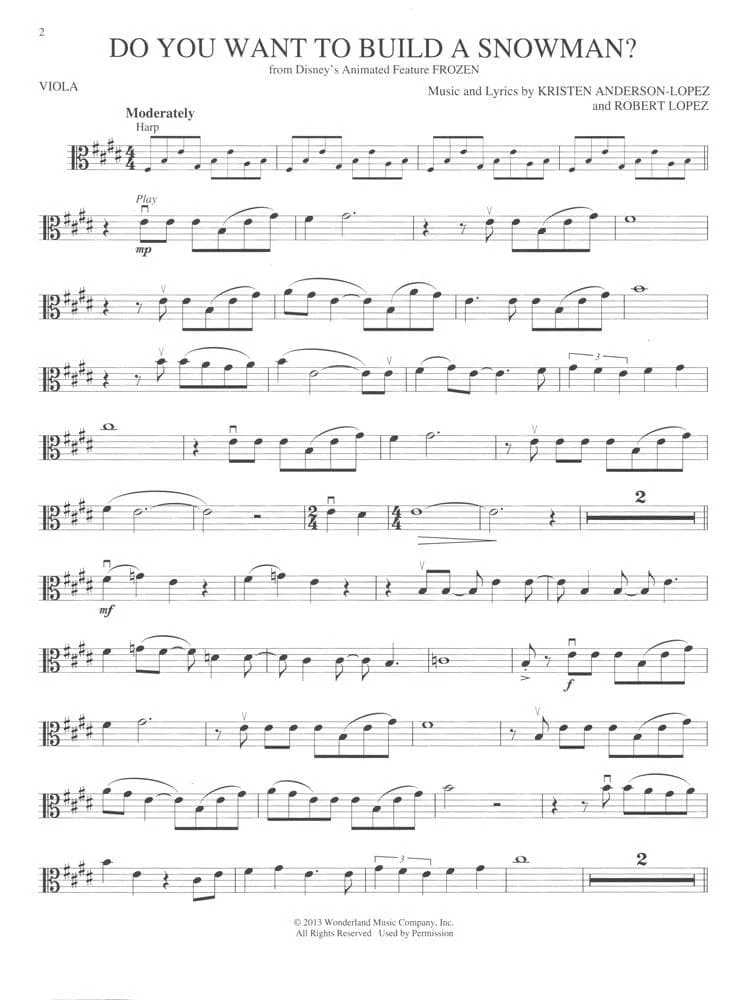 Songs from Frozen, Tangled, and Enchanted - for Viola - Hal Leonard - Image 3
