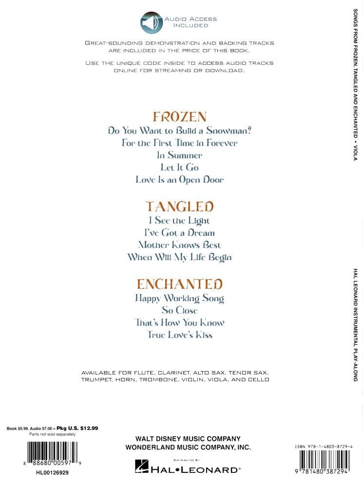 Songs from Frozen, Tangled, and Enchanted - for Viola - Hal Leonard - Image 4