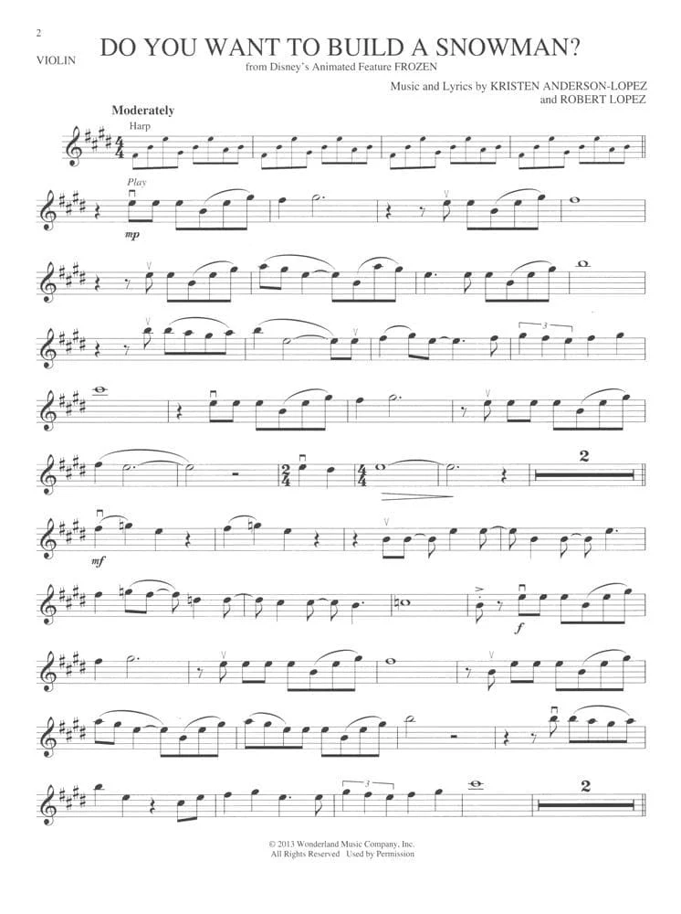 Songs from Frozen, Tangled, and Enchanted - for Violin - Hal Leonard - Image 3